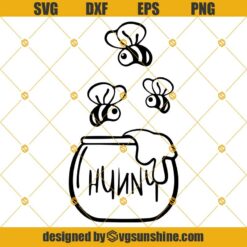 Hunny Svg, Winnie The Pooh SVG, Honey SVG, Piglet SVG, Disney SVG, Winnie SVG, Pooh SVG DXF EPS PNG Cutting File for Cricut