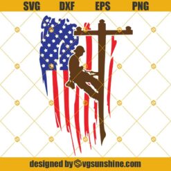 Lineman Anh USA Flag Color Svg, Lineman SVG, Lineman American Flag SVG, America SVG, 4th Of July SVG