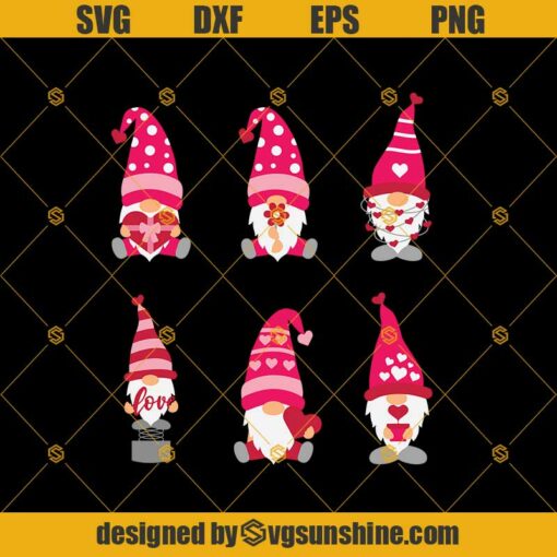Valentine Gnomes SVG Bundle, Gnomes SVG Cut File, Heart SVG, Valentine SVG For Cricut Silhouette, Gnomes With Heart SVG