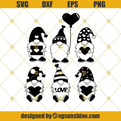 Valentine Gnomes SVG Bundle, Gnomes SVG, Gnome SVG Bundle, Heart SVG, Valentine SVG
