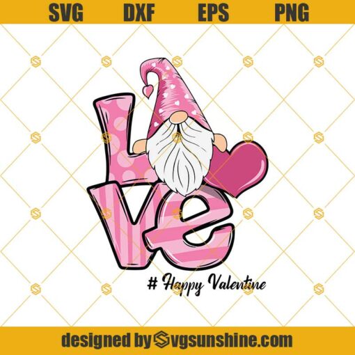 Gnome Happy Valentine’s Day SVG, Love Gnome SVG, Valentine SVG, Happy Valentine SVG, Gnome SVG