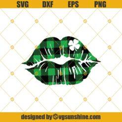 Lips With Clover SVG, St Patricks Day SVG, Lips SVG, Shamrock SVG, Saint Patricks Day SVG, Cricut Files Silhouette Cameo
