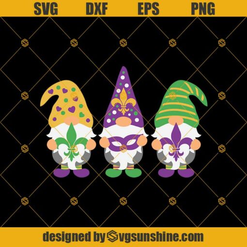 Mardi Gras Gnomes SVG, Mardi Gras SVG, Fleur De Lis SVG, Louisiana SVG, New Orleans SVG