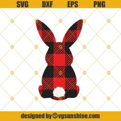 Easter Bunny SVG, Easter SVG, Happy Easter SVG, Buffalo Plaid  Bunny SVG, Bunny Ears SVG, Easter Cut File, Rabbit SVG