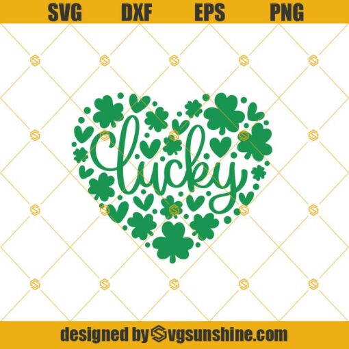 Lucky Heart SVG, Lucky SVG, St Patrick’s Day SVG, Shamrock SVG, Lucky Clover SVG, St Paddy Day SVG, Clover SVG, St Patricks Shirt SVG