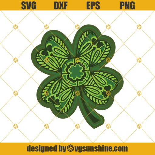 Shamrock SVG, St. Patrick’s Day SVG, Shamrock Cut File, Layered Shamrock SVG PNG DXF EPS