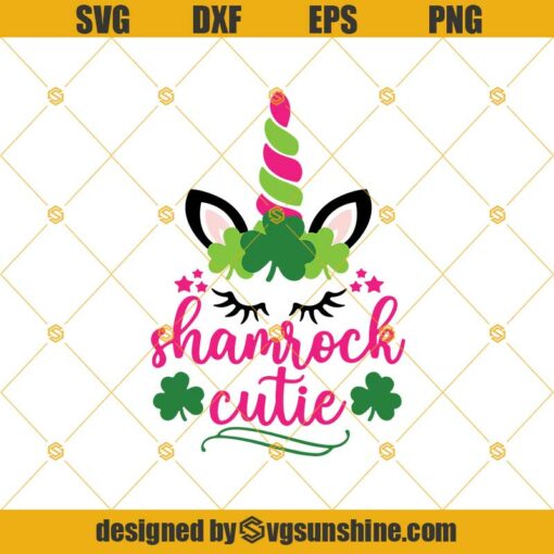St Patricks Day Unicorn SVG, Shamrock Unicorn SVG, Lucky Unicorn SVG, Unicorn SVG Digital Download, Cricut, Silhouette