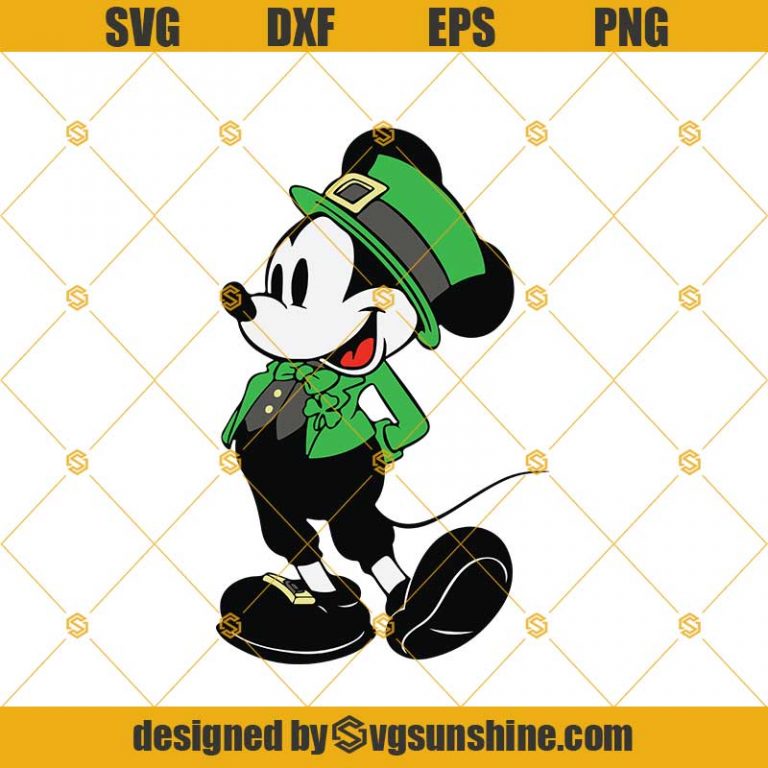 Mickey Mouse Shamrock St Patricks Day Svg Irish Mickey Svg Disney St