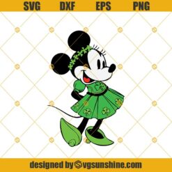 Minnie Mouse Shamrock Dress St Patrick's Day SVG, Irish Minnie SVG, Disney St Patricks Day SVG, Shamrock SVG, Disney St Patricks Day SVG PNG DXF EPS Clipart