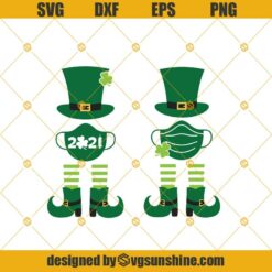 Quarantine St Patrick’s Day SVG bundle, Leprechaun Legs And Hat SVG, Shamrock SVG, St Patricks Day 2021 Face Mask SVG PNG DXF EPS