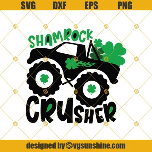 Shamrock Crusher SVG, Boys St Patrick Day SVG, Shamrock Monster Truck SVG, St Patrick SVG Cut Files, St Patricks Day SVG, Monster Truck SVG