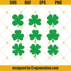 Shamrock SVG Bundle, Saint Patricks Day SVG Cricut Cut Files ,Shamrock Clipart, Clover Leaf Vector, St Patricks Day SVG, Clover Leaf SVG Bundle