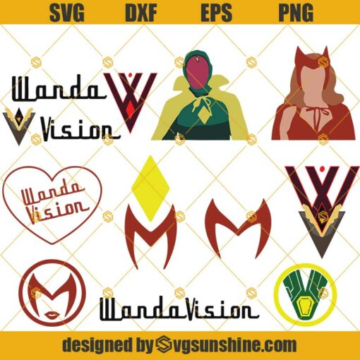 WandaVision SVG, Wandavision SVG Bundle, Marvel Univers SVG, Scarlet Witch SVG, Vision SVG Designs Cricut File Vector Silhouette Digital