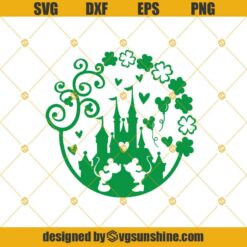 Mickey Minnie Castle St Patrick's Day SVG, Mickey Minnie SVG, Disney Happy St Patricks Day SVG