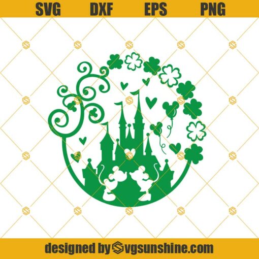 Mickey Minnie Castle St Patrick’s Day SVG, Mickey Minnie SVG, Disney Happy St Patricks Day SVG