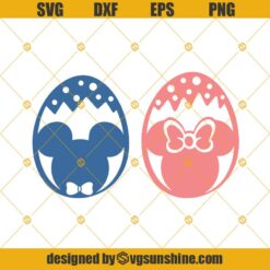 Mickey Minnie Easter Eggs SVG, Easter Ornament SVG, Easter Eggs SVG DXF EPS PNG Cut Files Clipart Cricut Silhouette