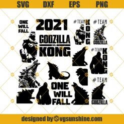 Kong Vs Godzilla Svg Dxf Eps Png Cut Files Clipart Cricut Silhouette, Kong Svg, Godzilla Svg