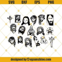 Jesus SVG Bundle, Jesus Christ SVG, Christian SVG, Cross Of Nails SVG, Silhouette, Vector, Clipart, Instant download