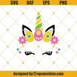Easter Unicorn SVG, Easter SVG, Unicorn Head SVG, Spring Unicorn SVG, Unicorn Face SVG, Easter Decor SVG PNG DXF EPS