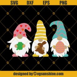 Easter Gnomes SVG, Easter SVG, Gnome SVG, Cute Three Gnomes SVG, Gnomes SVG, PNG DXF EPS Silhouette, Cricut File