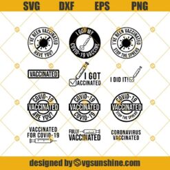 2021 Vaccine Vaccinated For Covid-19 SVG Bundle,  Vaccine SVG Bundle For Silhouette And Cricut, Quarantine SVG, Covid-19 SVG PNG DXF EPS