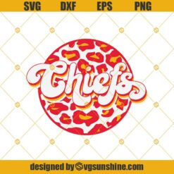 Chiefs Retro Leopard Print SVG, Kansas City Chiefs SVG, Chiefs SVG
