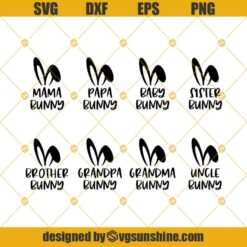 Easter Bunny SVG Bundle, Mama Bunny SVG, Papa Bunny SVG, Happy Easter SVG Bundle, Family Bunny SVG, Easter SVG Files For Cricut Silhouette
