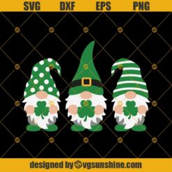 St Patricks Day SVG, Gnome SVG, Shamrock SVG, Lucky Gnomes SVG, Three Gnome SVG, Irish Gnome SVG