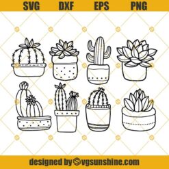 Cactus SVG Bundle, Cactus Clip Art, Cactus Vector, Cactus Cut File, Cactus Pot SVG, Plant SVG