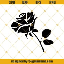 Rose SVG, Rose Clipart, Rose PNG, Rose Silhouette Rose Cut File Vector