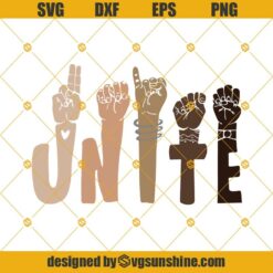Unite Sign Language SVG, Black Lives Matter SVG Cutting File For Cricut, Silhouette