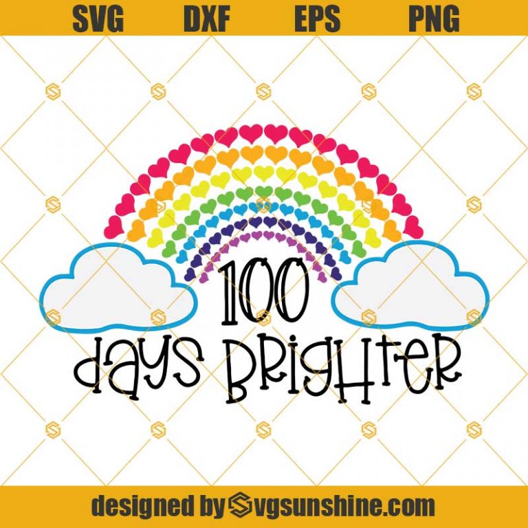 100 Days of School SVG, 100 Days Brighter SVG, 100 Hearts SVG, 100 Days ...