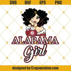 Alabama Crimson Tide Girl SVG, Alabama Crimson Tide Football SVG DXF EPS PNG Cut Files Clipart Cricut Silhouette