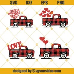 Valentines Buffalo Plaid Truck SVG, Truck SVG Bundle, Buffalo Plaid SVG, Truck SVG, Love Truck SVG, Heart SVG