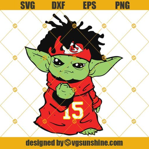 Baby Yoda Mahomes 15 KC SVG, Baby Yoda Sport SVG, Mahomes SVG, Kansas City Chiefs SVG PNG DXF EPS