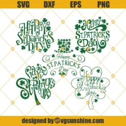 Happy St. Patrick's Day SVG Bundle, Happy St Patricks Day PNG DXF SVG EPS File For Silhouette Cameo Cricut, Leprechaun SVG, Shamrock SVG