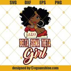 Delta Sigma Theta Girl SVG, Black Girl SVG, African American SVG, Afro Girl SVG, Melanin SVG