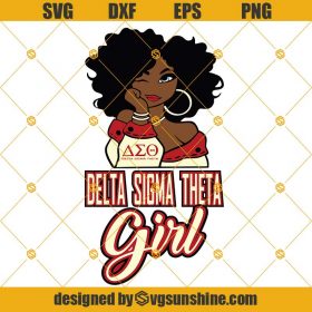Delta Sigma Theta Girl SVG, Black Girl SVG, African American SVG, Afro ...
