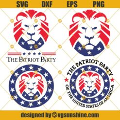 The Patriot Party SVG, Lion Patriot Party SVG, Trump Lion Patriot Party SVG,  American Patriot SVG Bundle