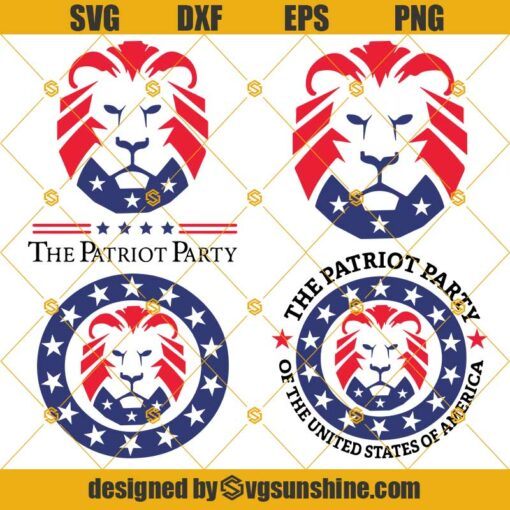 The Patriot Party SVG, Lion Patriot Party SVG, Trump Lion Patriot Party SVG,  American Patriot SVG Bundle