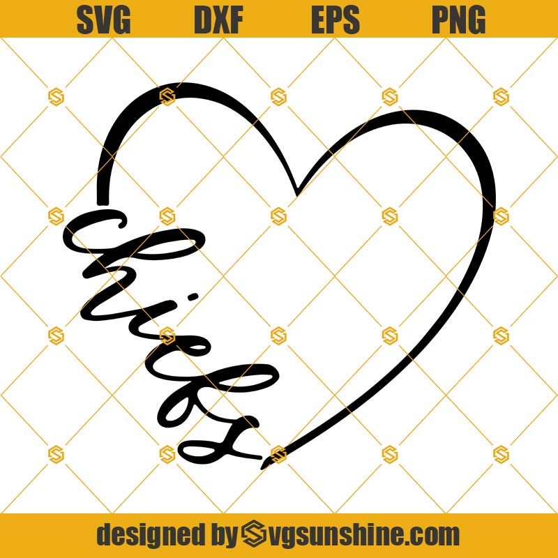 Love Chiefs SVG, Kansas City Chiefs SVG PNG, KC Logo Heart Love