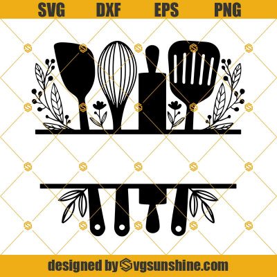 Kitchen Baking Split Cutting Board Monogram Frame SVG PNG DXF EPS Cut ...