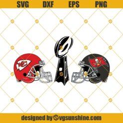Super Bowl 2021 Chiefs & Buccaneers Helmets SVG PNG DXF EPS Cut Files Clipart Cricut Silhouette
