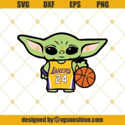 Baby Yoda Lakers Svg, NBA Basketball Player Svg, Kobe Bryant Svg, Baby Yoda Sport Svg Png Dxf Eps