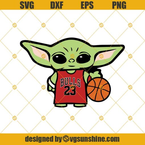 Baby Yoda Michael Jordan Svg, Chicago Bulls Svg, Baby Yoda Star Wars Svg, NBA Basketball Svg Png Dxf Eps