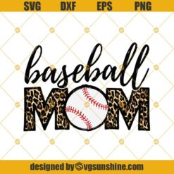 Baseball Mom Svg, Leopard Mom Svg, Baseball Svg Png Dxf Eps Instant Download