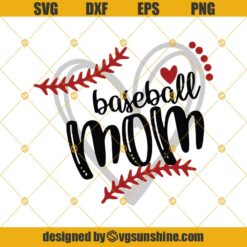 Baseball Svg, Baseball Mom Svg, Baseball Cutting File, Heart Frame Baseball Svg Dxf Eps Png Cut Files Clipart Cricut Silhouette