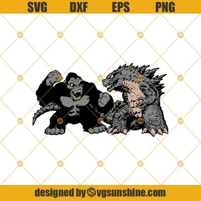 Kong Vs Godzilla Svg Dxf Eps Png Cut Files Clipart Cricut Silhouette ...