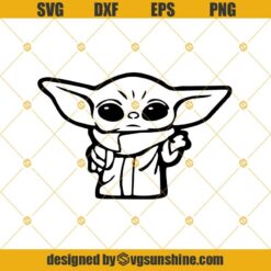 Baby Yoda Svg Png Dxf Eps High Quality, Baby Yoda Clipart Digital Download