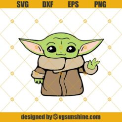 Baby Yoda Svg, The Mandalorian Svg, Star Wars Movies Svg, Yoda Alien Svg Clipart, Yoda Cut File For Cricut And Silhouette